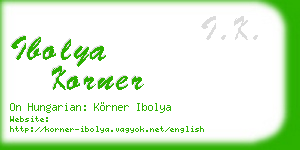 ibolya korner business card
